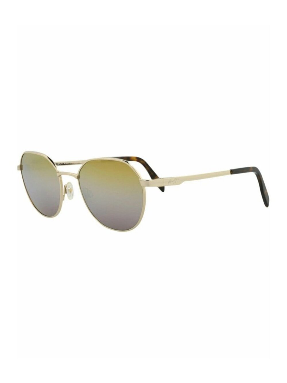 New Maui Jim Women's Sunglasses Round Oval Monel Frame Unisex Gold Gold Gold